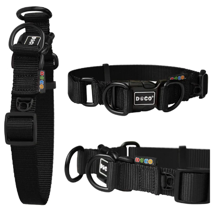 DCS005-01M Doco Double DD Nylon Collar Black