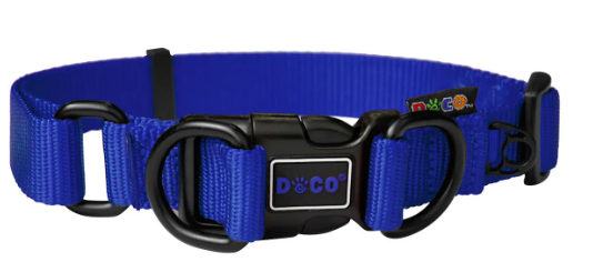 DCS005-15L Doco Double DD Nylon Collar Navy Blue