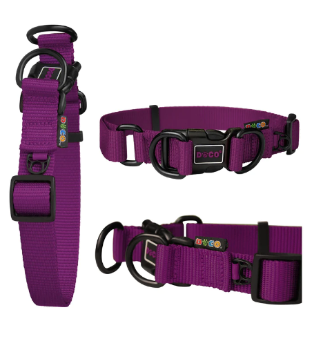 DCS005-06L Doco Sig. Double DD Nylon Collar Purple